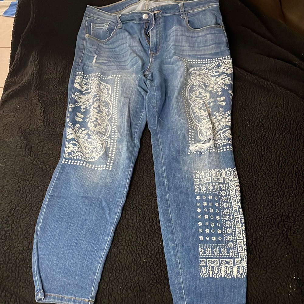 Venezia destroyed with design skinny jeans